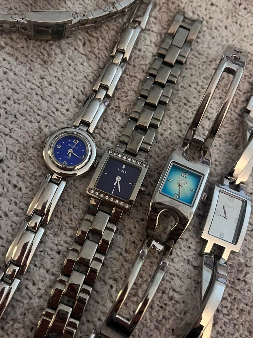 silver blue grey link watch bundle of 6